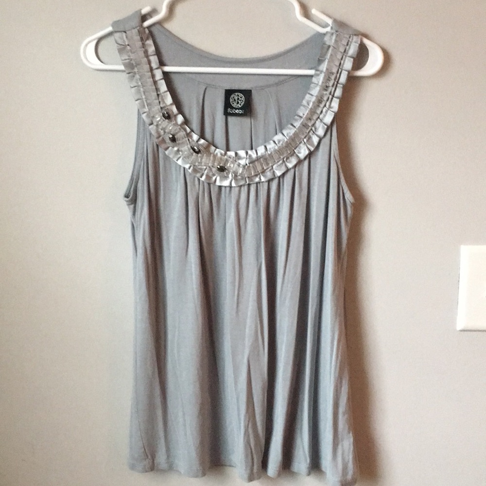 Gray/Silver Embroidered Tank